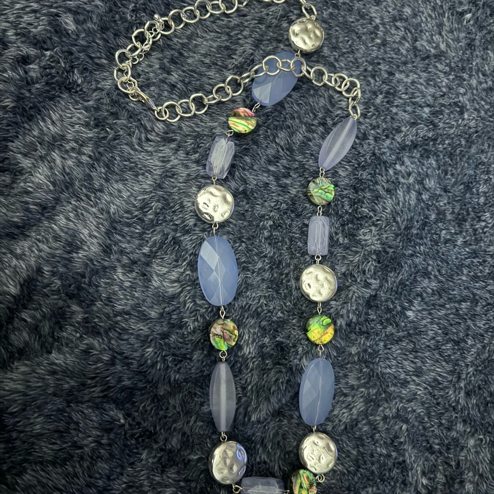 Blue Beauty. This one of a kind Necklace. Perfect with Jeans - Picture 1 of 3